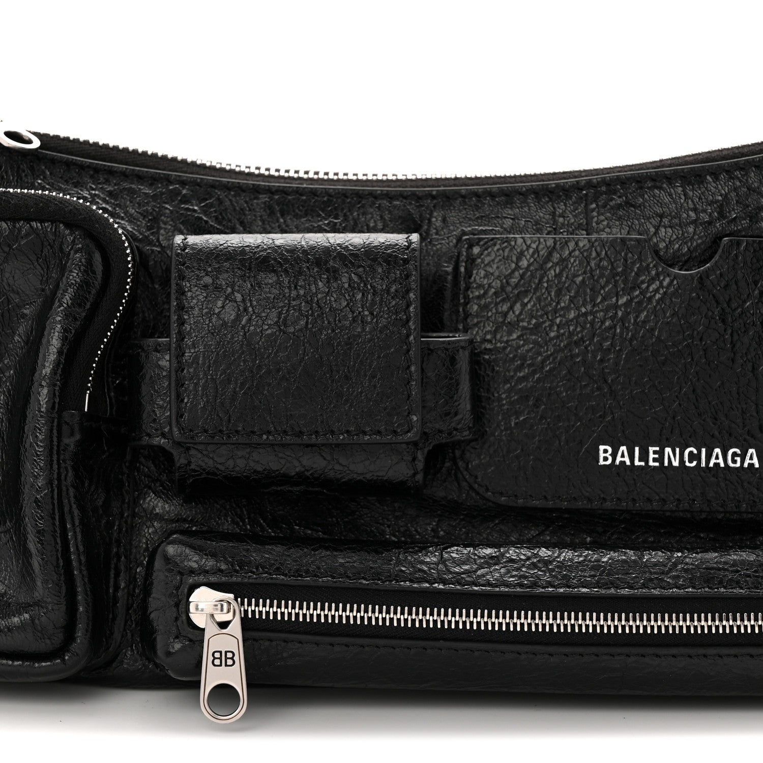 Balenciaga Agneau Arena Superbusy XS Sling Zip Shoulder Bag Black Black 8 of 10