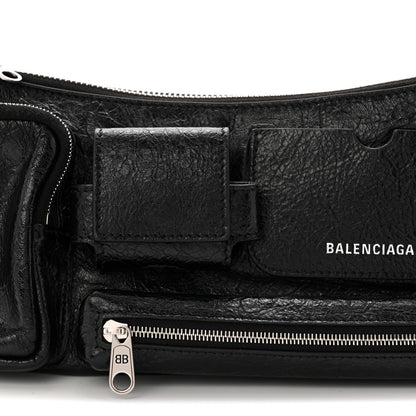 Balenciaga Agneau Arena Superbusy XS Sling Zip Shoulder Bag Black Black 8 of 10