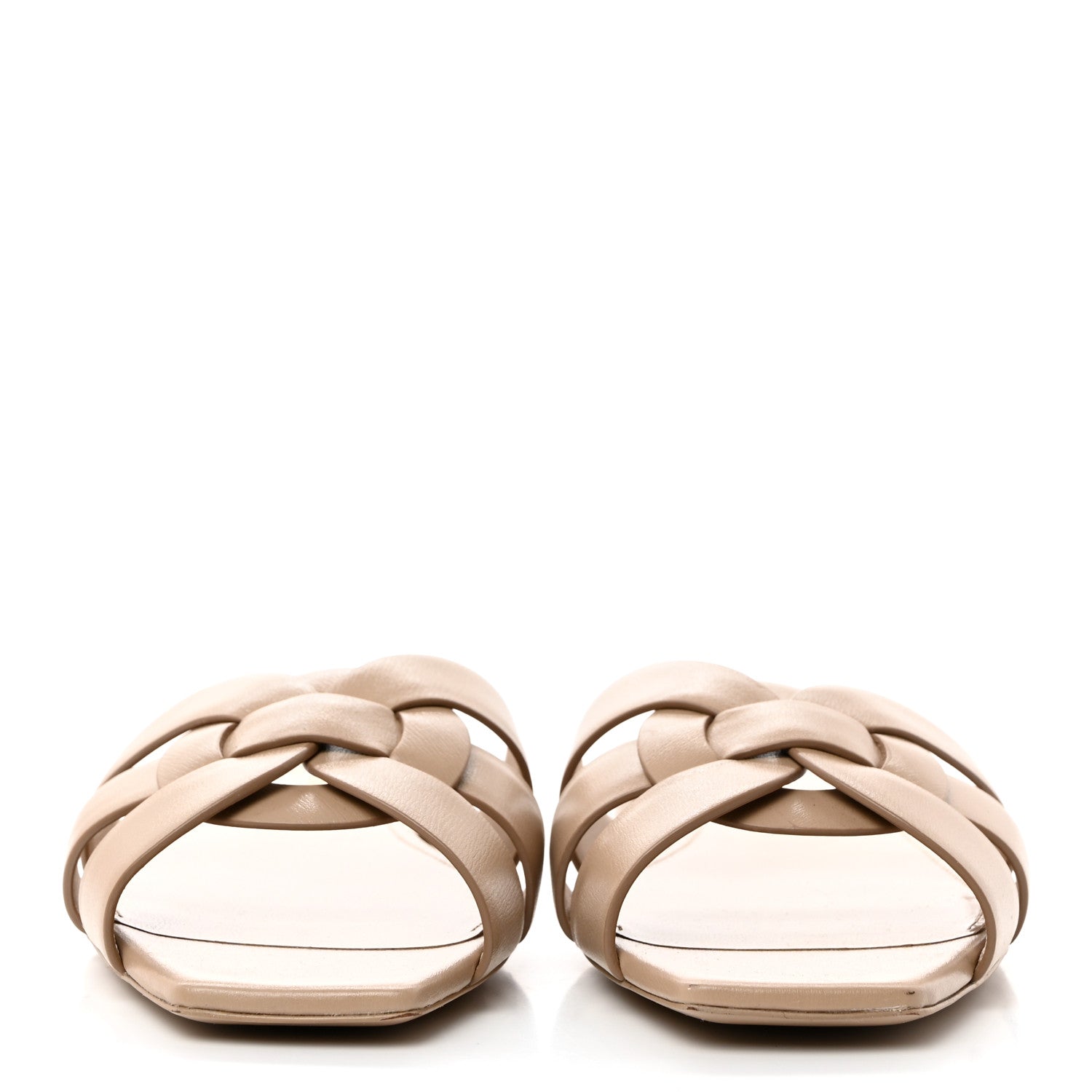 Saint Laurent Calfskin Tribute 05 Slide Sandals 36 Dark Beige 2 of 8