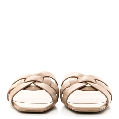 Saint Laurent Calfskin Tribute 05 Slide Sandals 36 Dark Beige 2 of 8