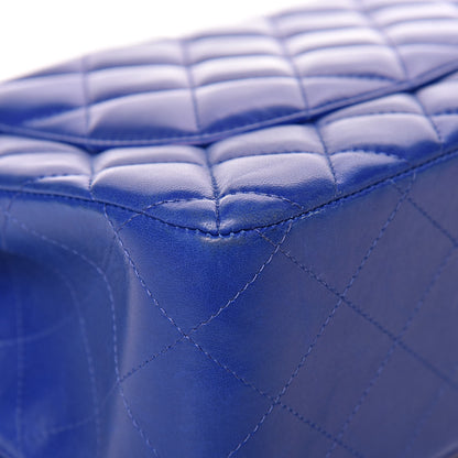 Chanel Lambskin Quilted Jumbo Double Flap Blue 17 of 22