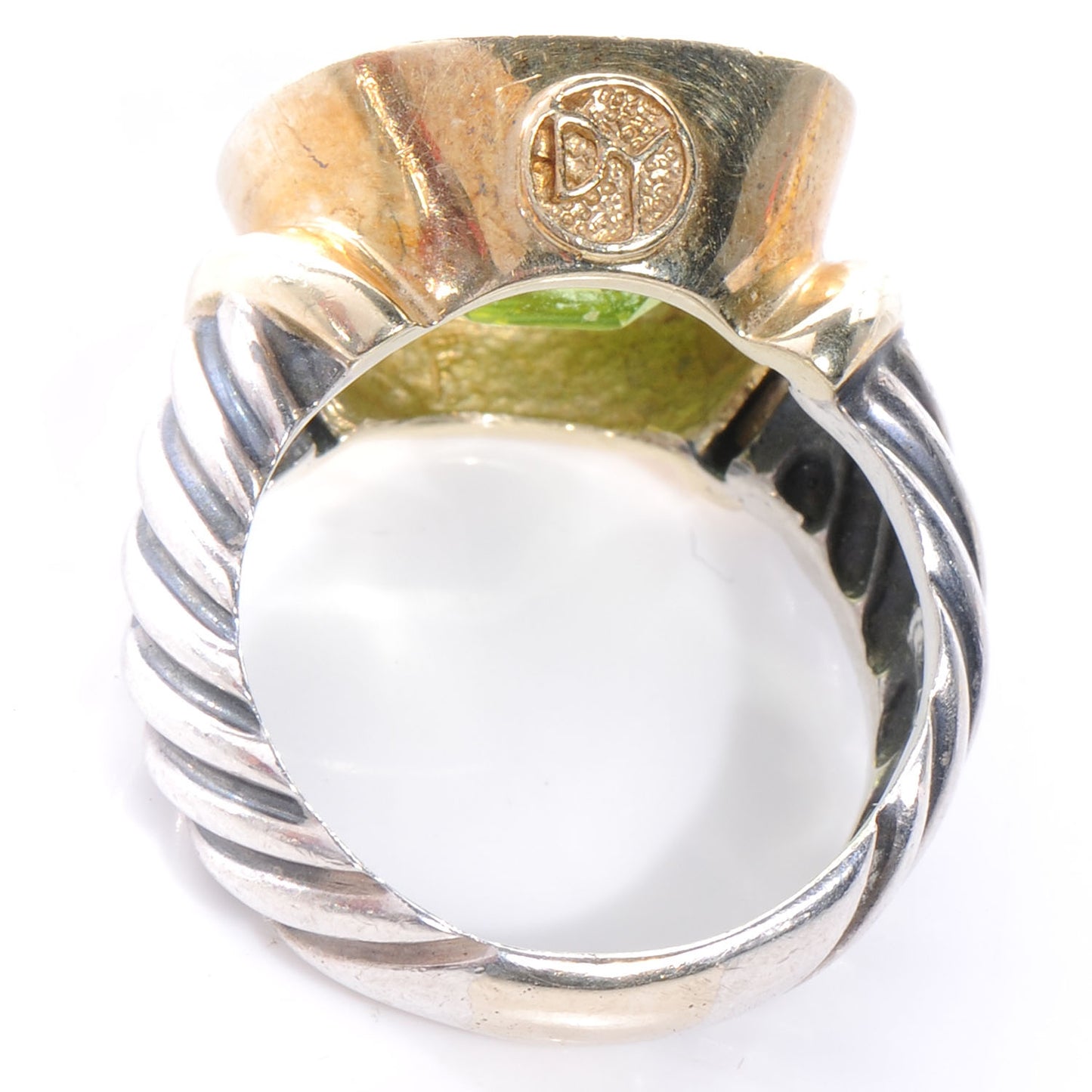 Sterling Silver and 14k Yellow Gold Peridot Ring 6.5