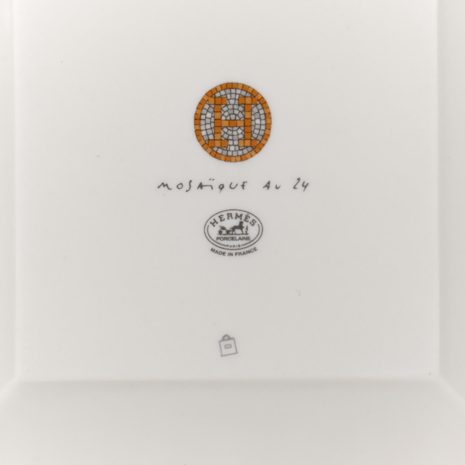 Hermes Porcelain Mosaique au 24 Square Plate N°2 Gold 5 of 6
