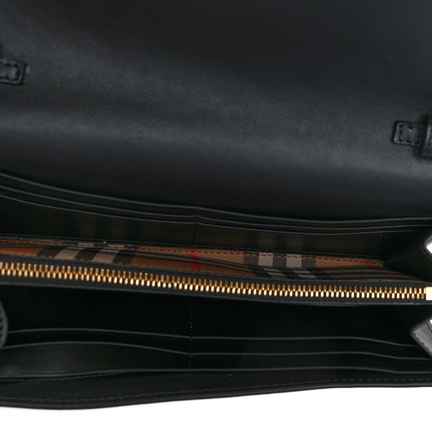 Vintage Check Henley Wallet On Chain Black