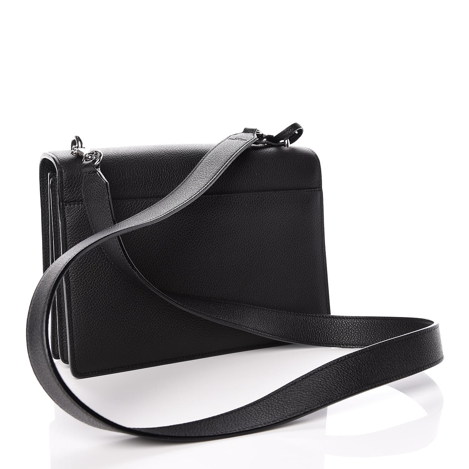 Saint Laurent Grained Calfskin Medium Monogram Sunset Satchel Black 3 of 11