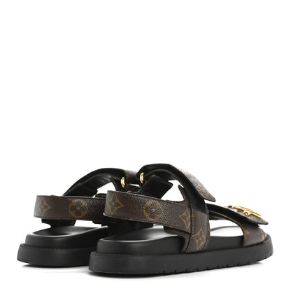 Louis Vuitton Monogram LV Sunset Comfort Flat Sandals 37.5 Cacao Brown 5 of 9