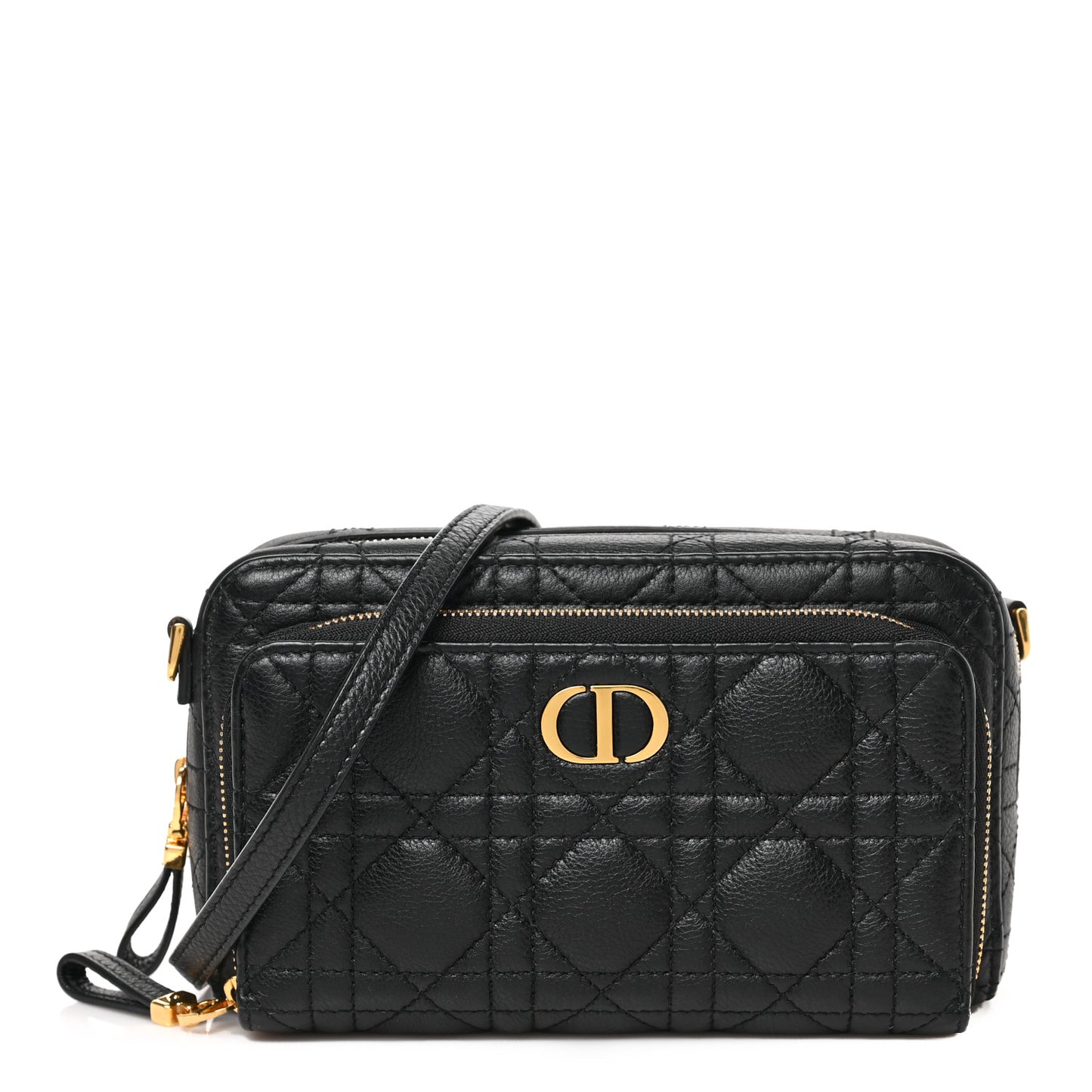 Supple Calfskin Caro Double Pouch Black