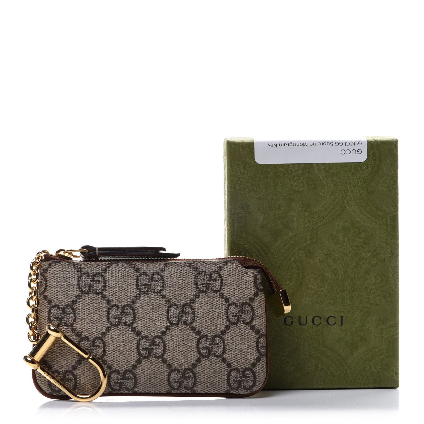 GG Supreme Monogram Key Case Brown