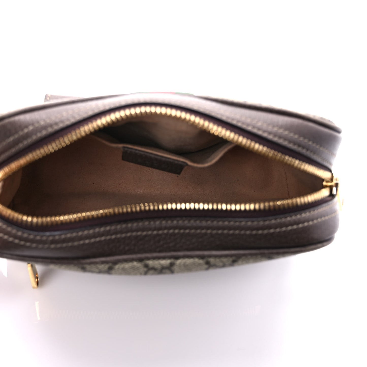 GG Supreme Monogram Web Small Ophidia Belt Bag 75 30 Dark Brown