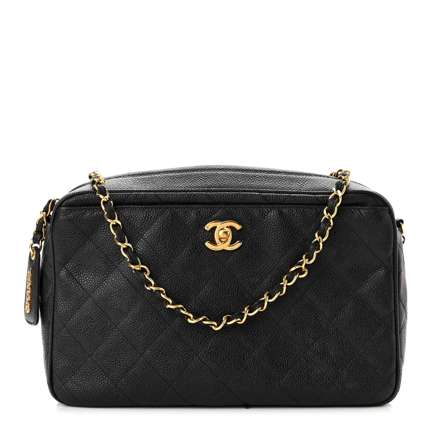 Caviar Quilted Camera Case Black