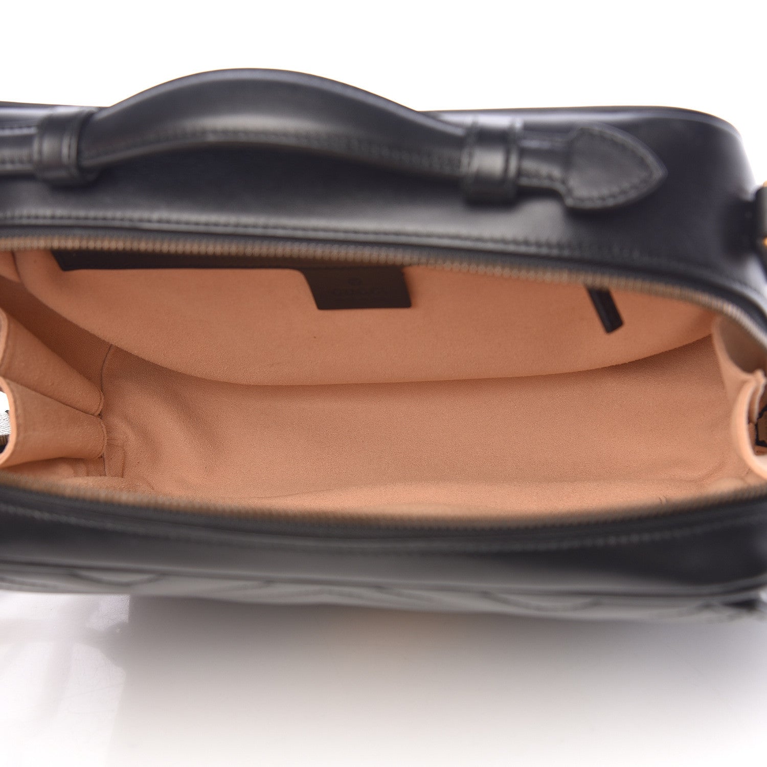 Gucci Calfskin Matelasse Sylvie Web Small GG Marmont Top Handle Shoulder Bag Black 5 of 10