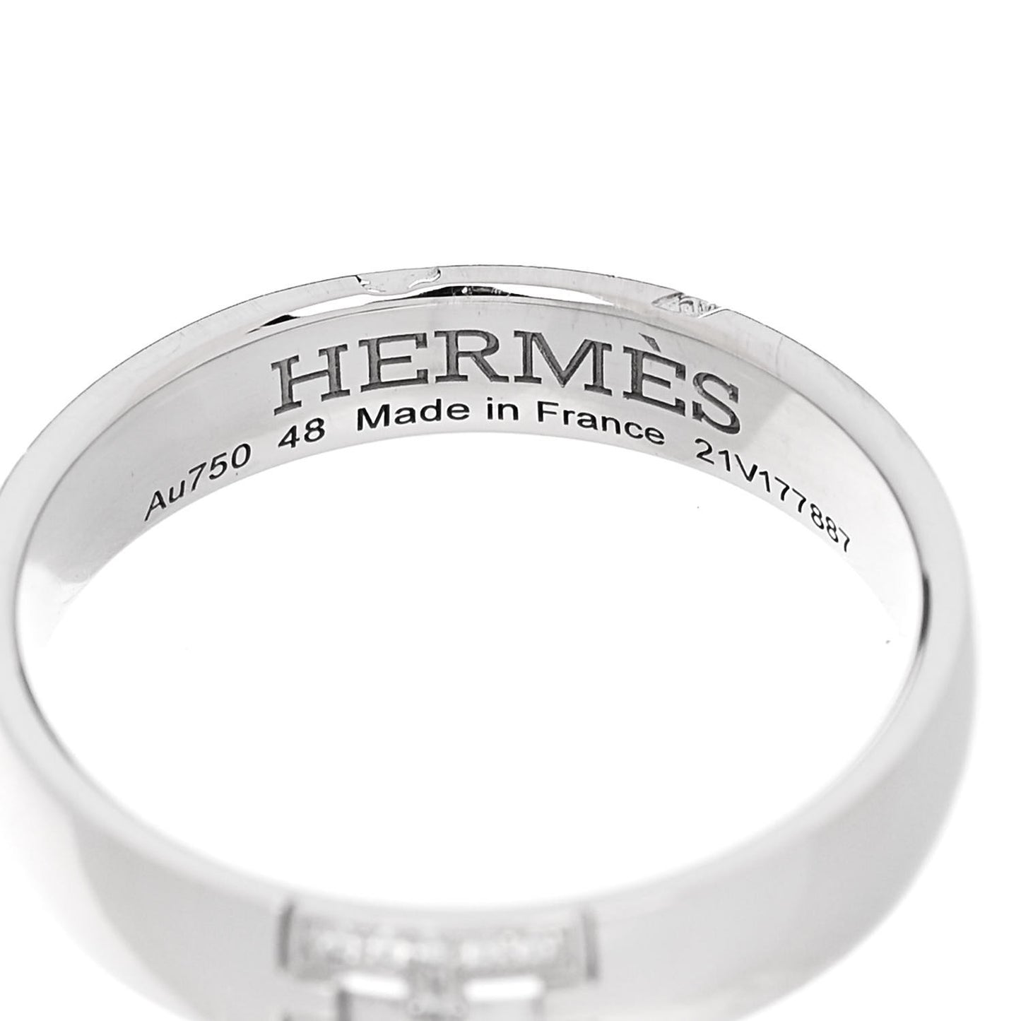 18K White Gold Diamond Ever Herakles Wedding Band Ring 48 4.5