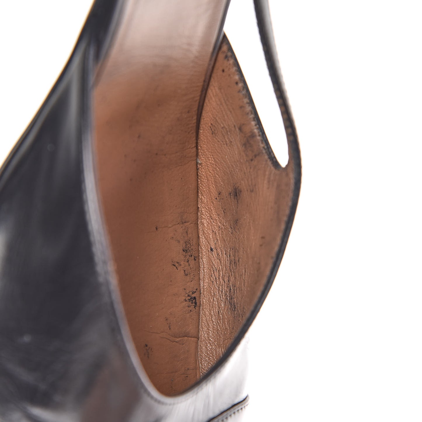 Calfskin Cap Toe CC Slingback Pumps 41.5 Black