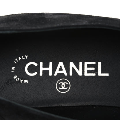 Chanel Suede Calfskin Grosgrain Crystal Star Mocassin Loafers 38 Black 7 of 9