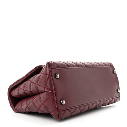 Chanel Caviar Quilted Small Coco Handle Flap Burgundy 4 of 12