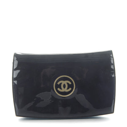 Chanel Patent Embossed CC Wallet On Chain WOC Blue 1 of 8