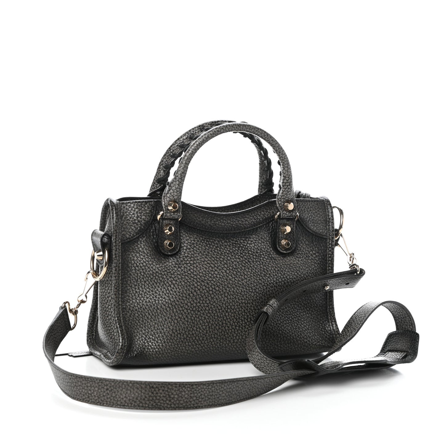 Grained Calfskin Classic Gold Hardware Mini City Ombre Grey Gradient