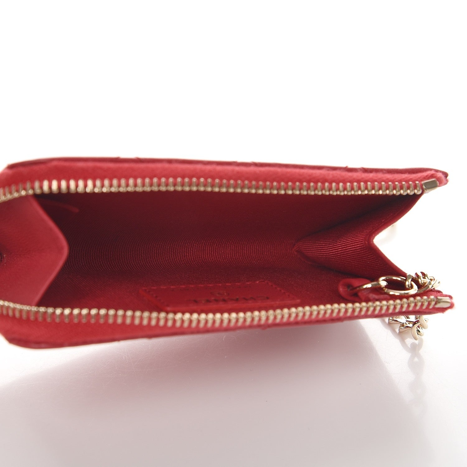 Chanel Lambskin Quilted Key Holder Case Red 5 of 9