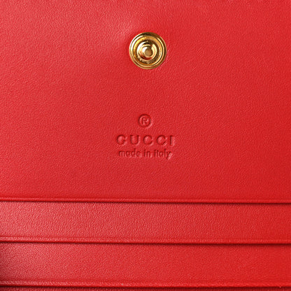 Gucci GG Supreme Monogram Bosco Patch Card Case Wallet Beige Malva Hibiscus Red 6 of 9