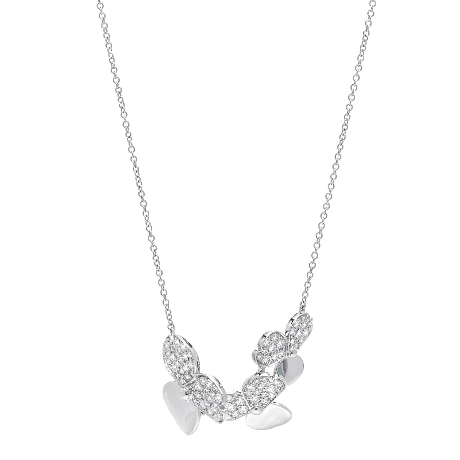 Tiffany Platinum Diamond Mini Paper Flowers Cluster Pendant Necklace 1 of 6
