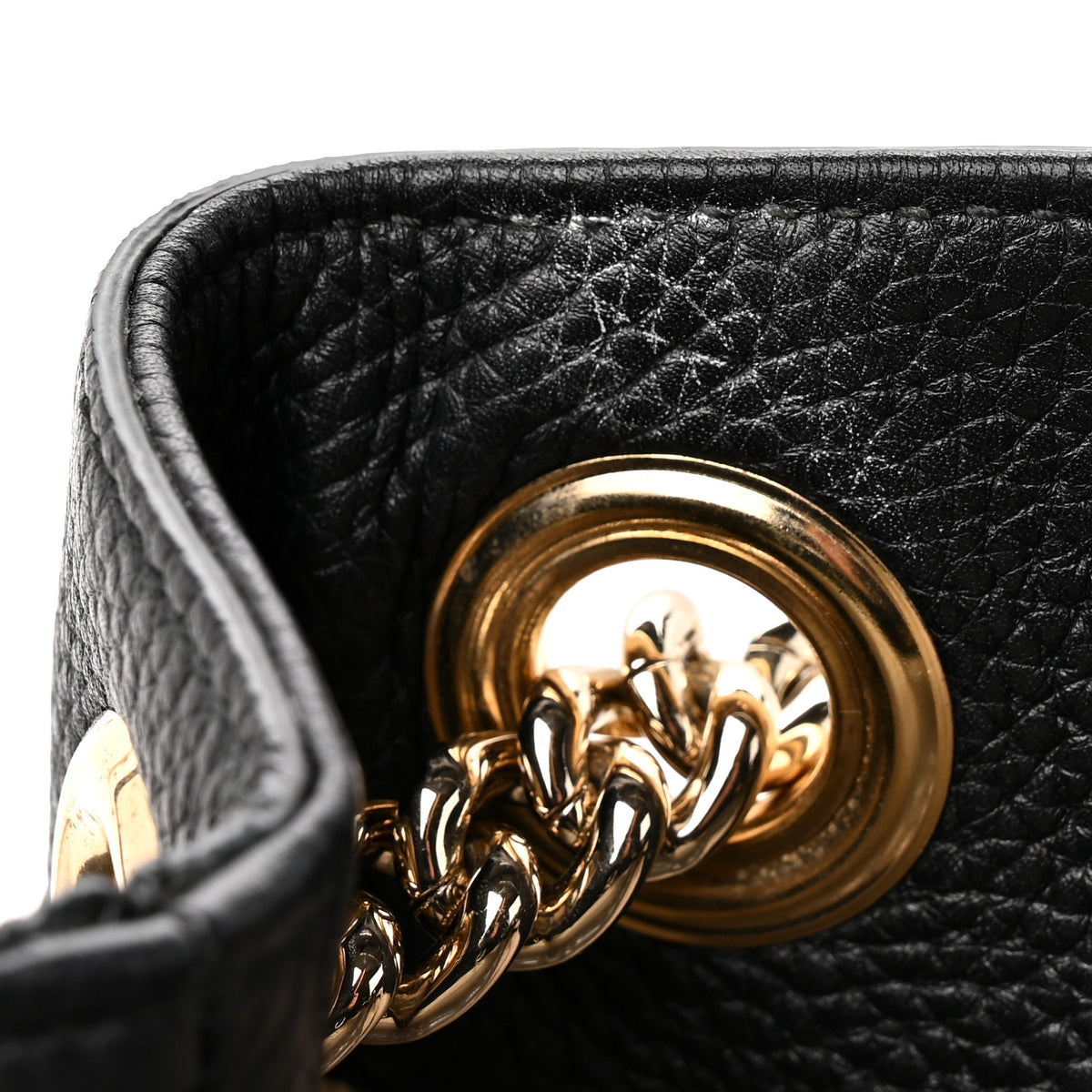 Gucci Pebbled Calfskin Medium Soho Chain Shoulder Bag Black 10 of 10