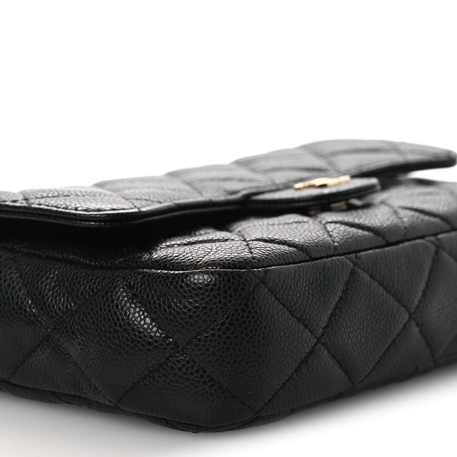 Chanel Caviar Quilted Flap Phone Holder With Chain Black 10 of 15
