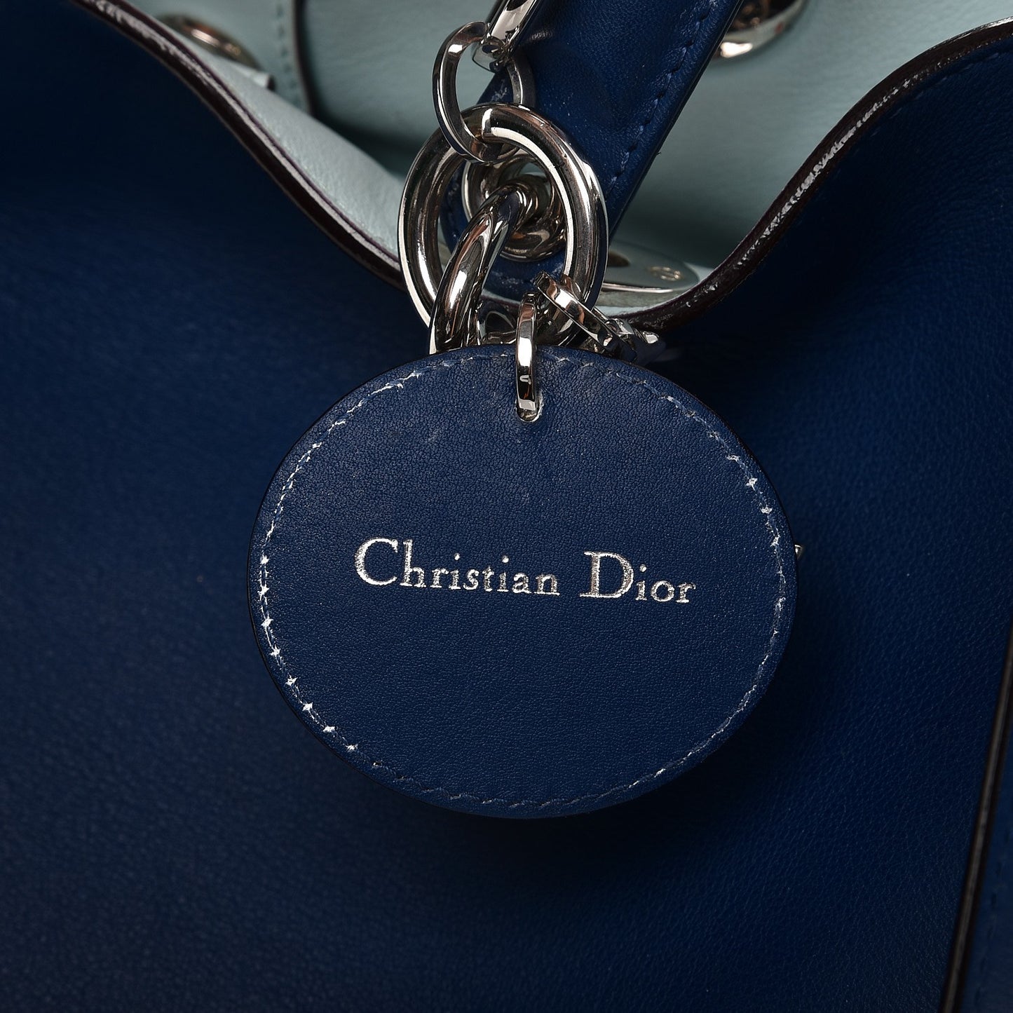 Smooth Calfskin Large Diorissimo Bag Navy Blue