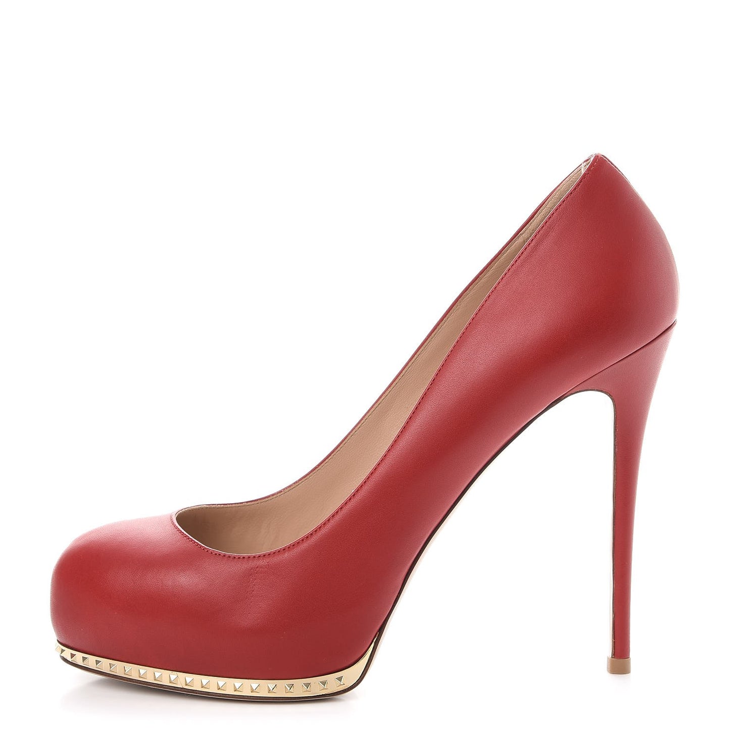 Calfskin Rockstud Platform Pumps 39 Red
