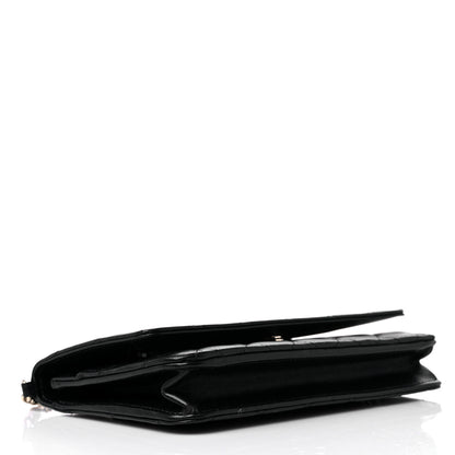 Chanel Lambskin Quilted Pearl Wallet On Chain WOC Black 3 of 14