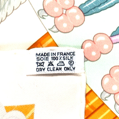 Hermes Silk Ceintures et Liens Scarf 90 White Corail Multicolor 2 of 3