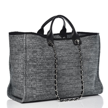 Chanel Canvas Large Deauville Tote Charcoal 4 of 9