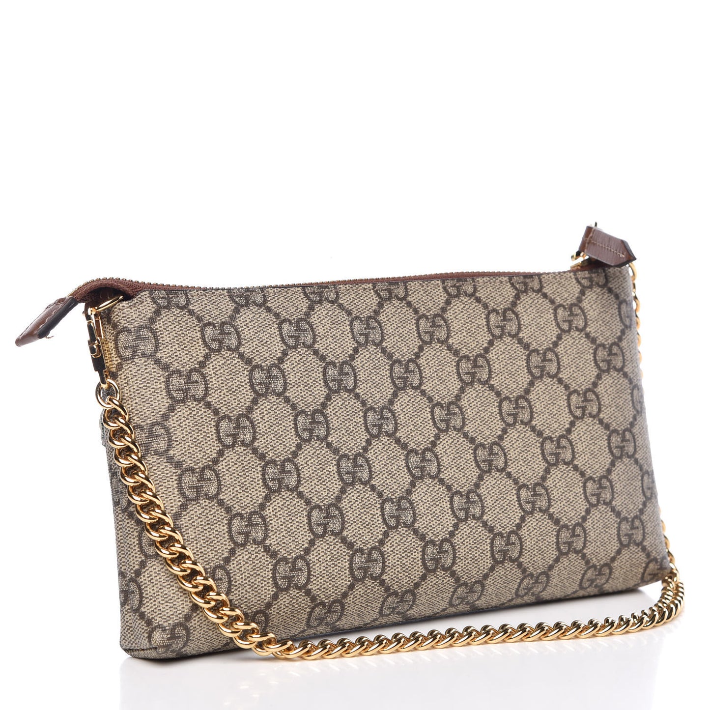 GG Supreme Monogram Embroidered Flowers Chain Wrist Wallet Multicolor