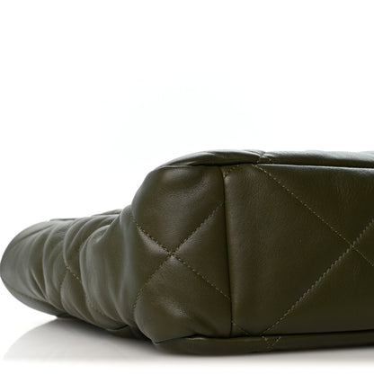 Chanel Lambskin Quilted Chanel 19 East West Shopping Bag Dark Green 9 of 11