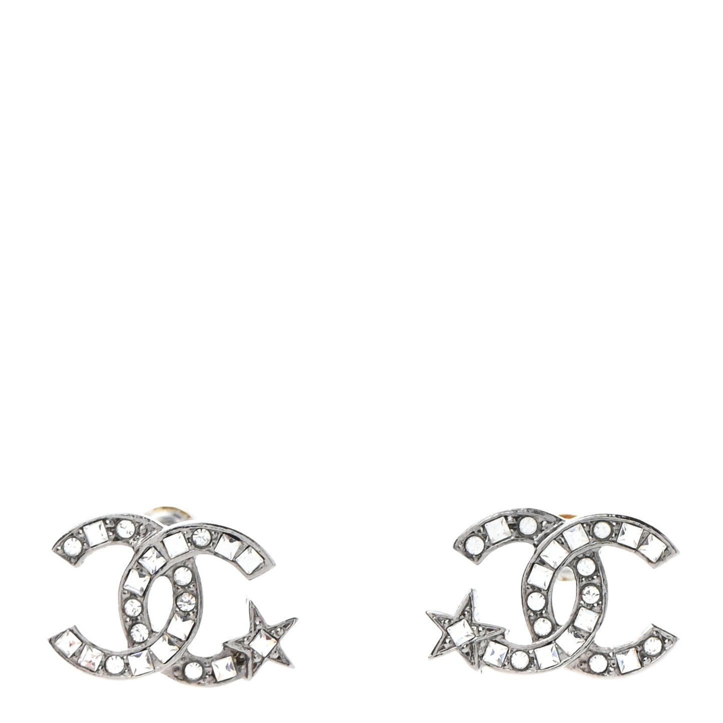 Crystal CC Starfall Earrings Silver