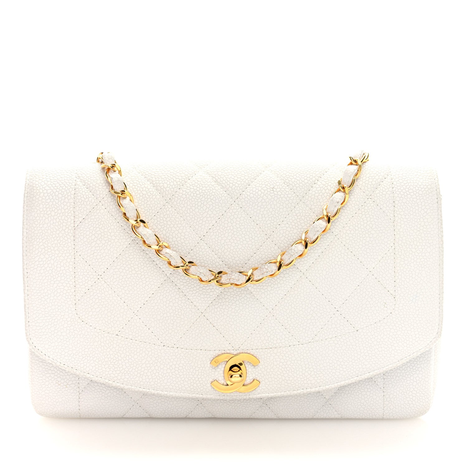 Chanel Caviar Quilted Medium Single Flap White 1 of 10