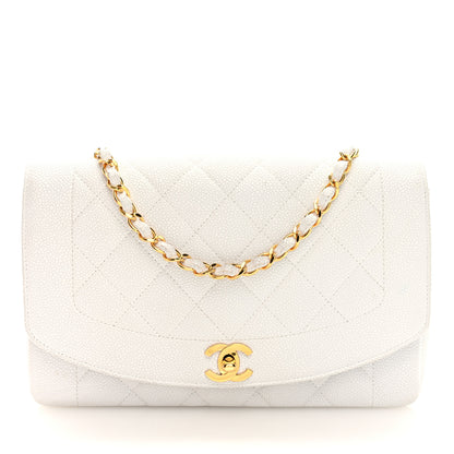 Chanel Caviar Quilted Medium Single Flap White 1 of 10