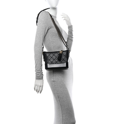 Chanel Aged Calfskin Quilted Small Gabrielle Hobo Black 2 of 11