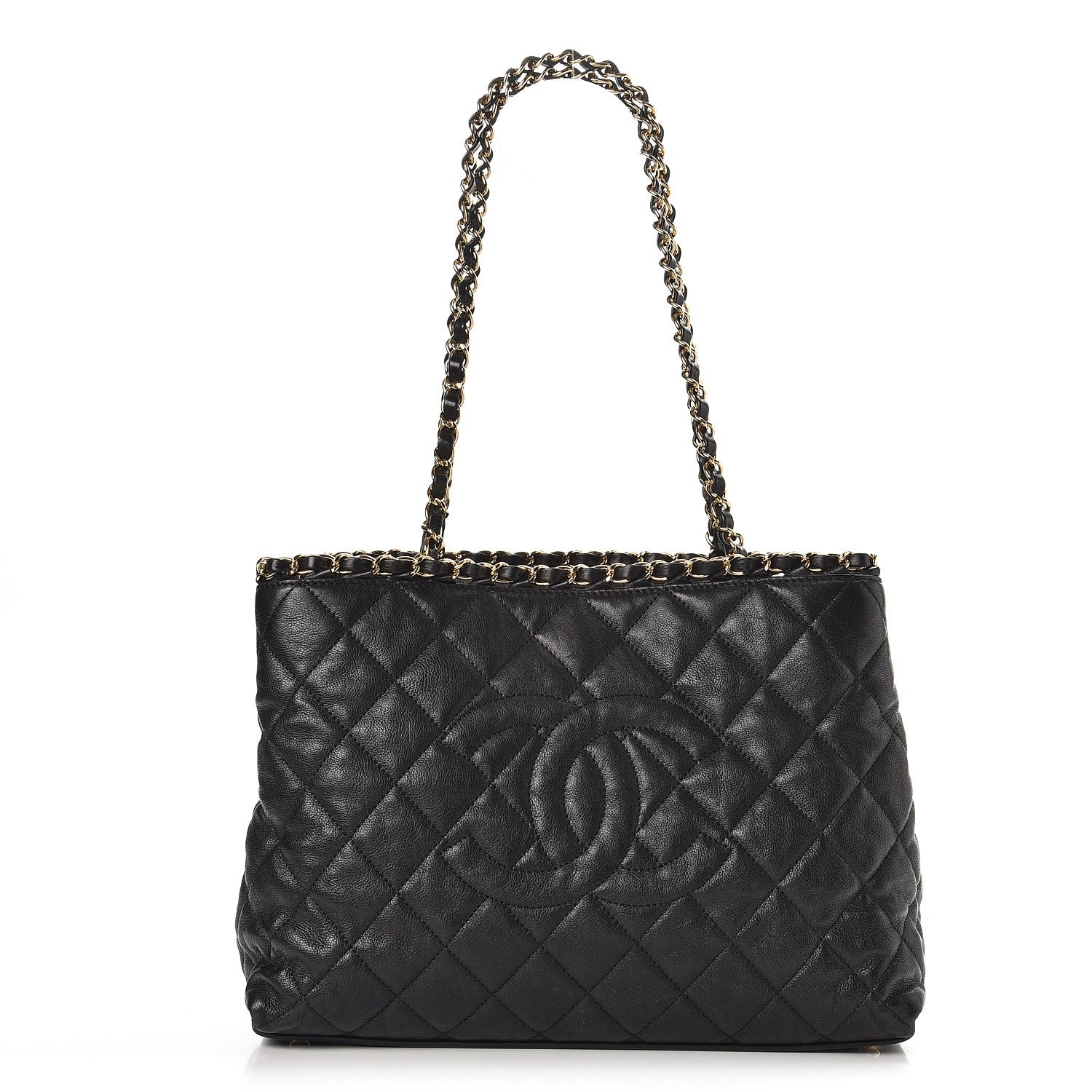 Chanel Calfskin Quilted Small Chain Me Tote Black 1 of 8