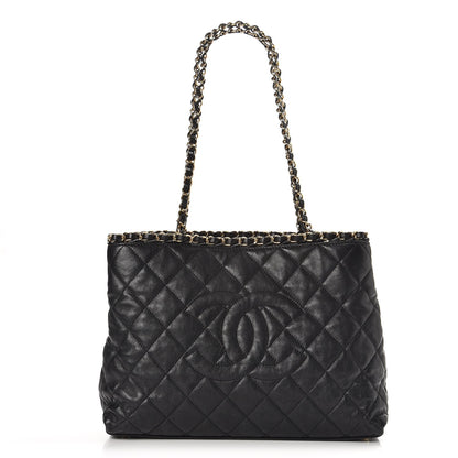 Chanel Calfskin Quilted Small Chain Me Tote Black 1 of 8