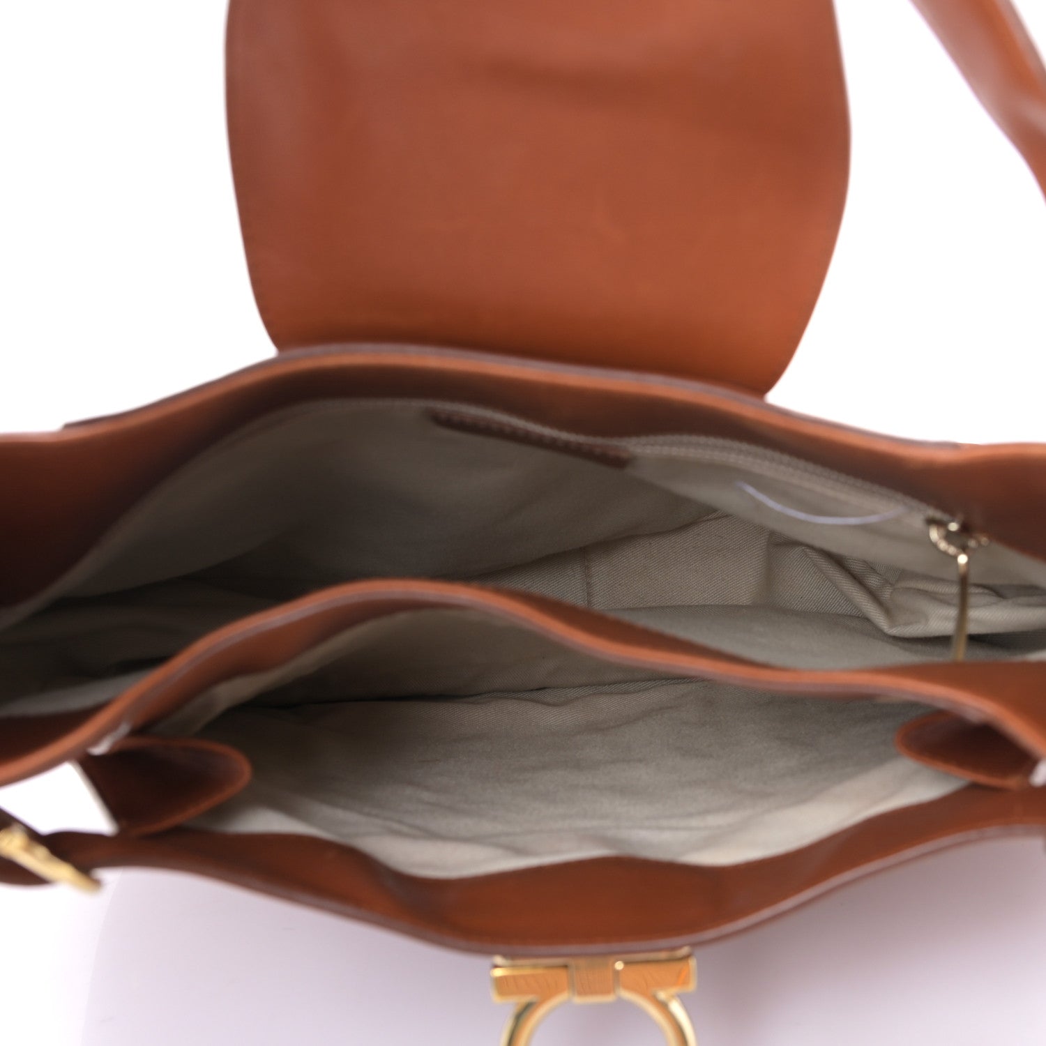 Salvatore Ferragamo Calfskin Gancini Hobo Tan 5 of 8