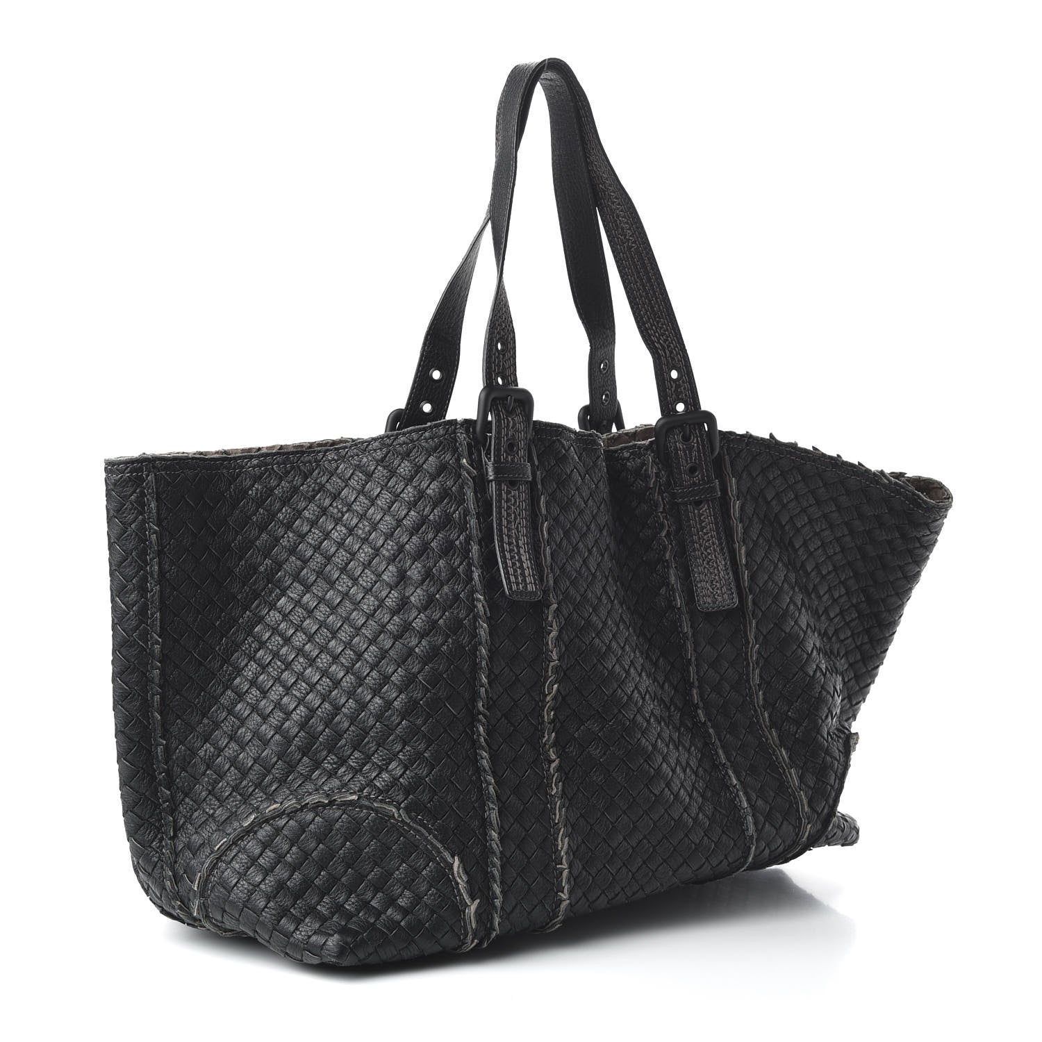 Bottega Veneta Cervo Intrecciato Large Shopping Tote Black 3 of 9