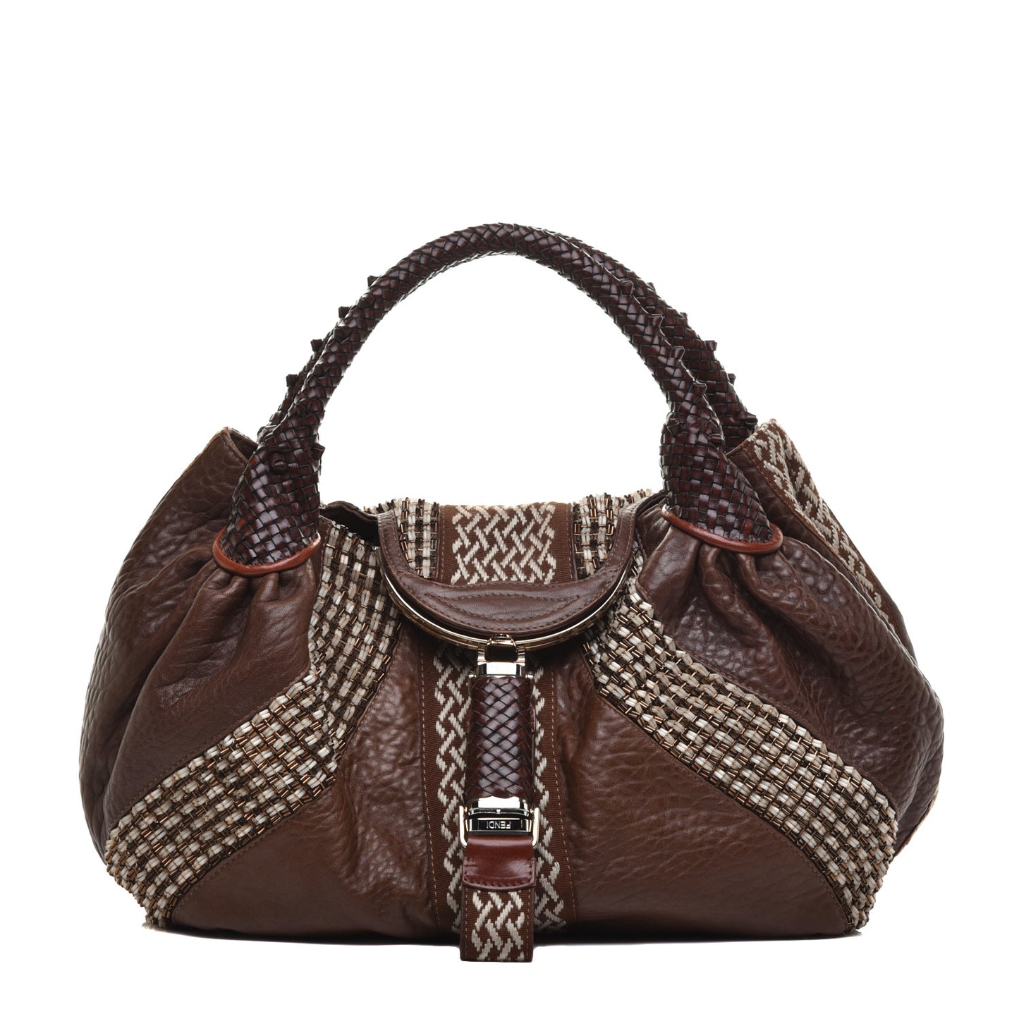 Nappa Embroidered Spy Cognac Avorio