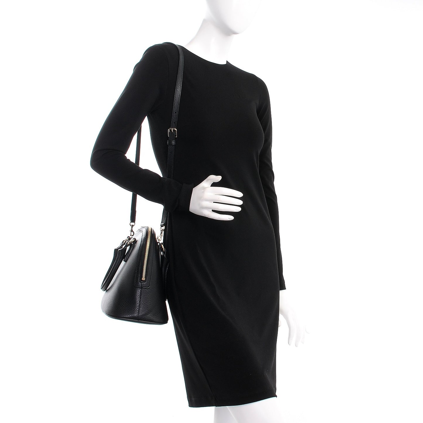 Calfskin Medium Dome Bag Black