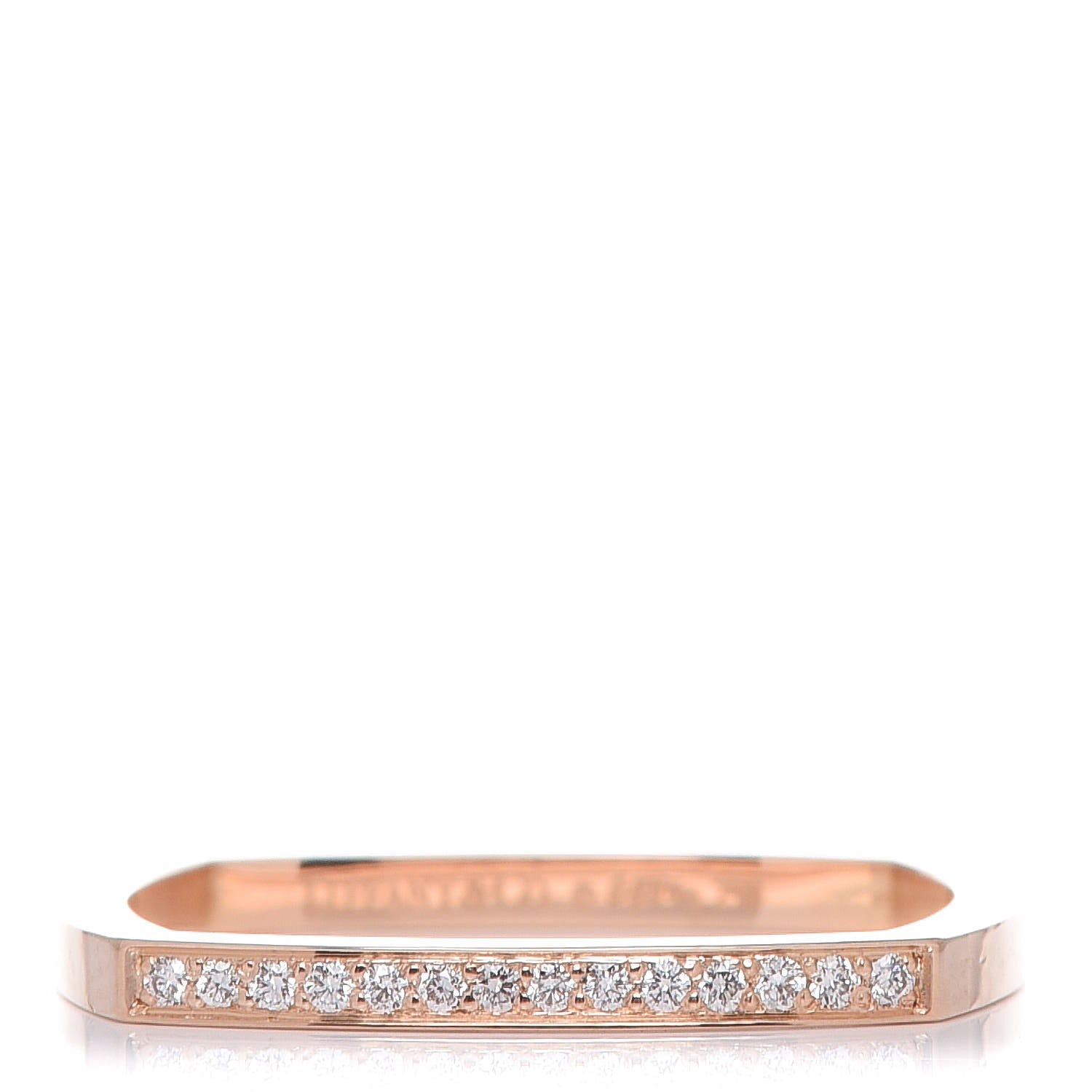 Tiffany 18K Rose Gold Diamond Frank Gehry Micro Ring 50 5.5 1 of 5