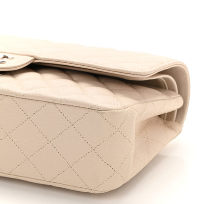Chanel Caviar Quilted Medium Double Flap Light Beige 10 of 10