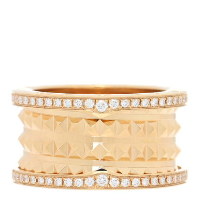 Bulgari 18K Yellow Gold Diamond B.Zero1 Rock Four-Band Pave Ring 54 6.75 3 of 5