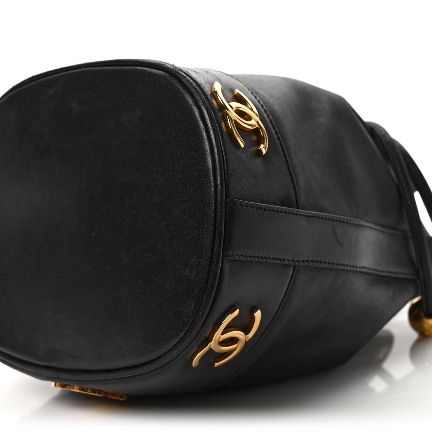 Chanel Lambskin CC Drawstring Shoulder Bag Black 9 of 11