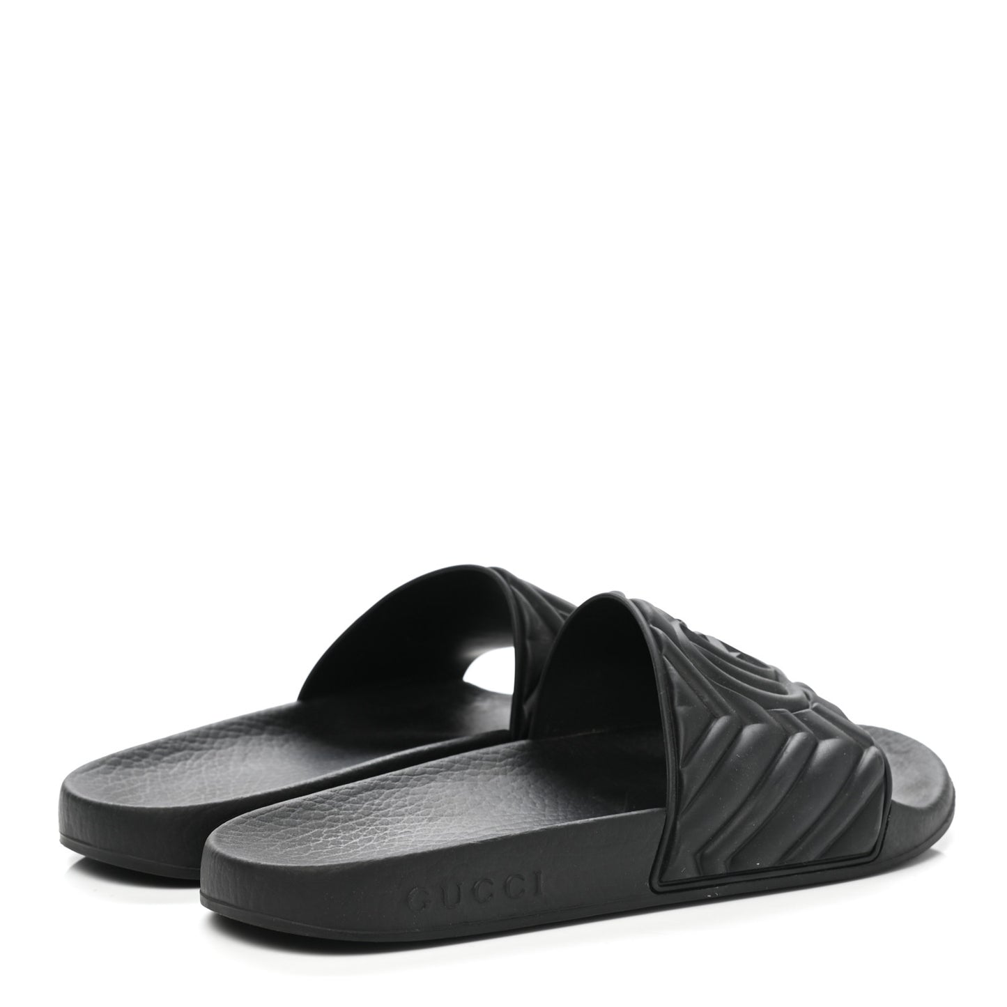 Rubber Matelasse Womens Slide Sandals 37 Black