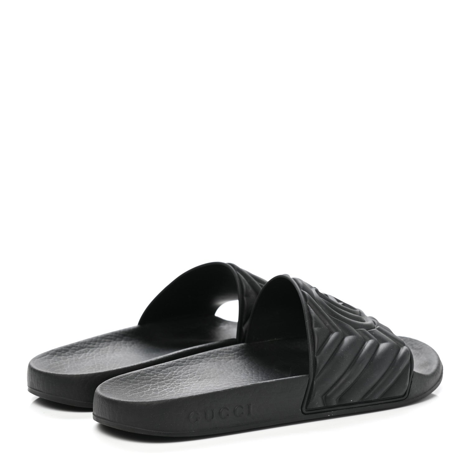 Gucci Rubber Matelasse Womens Slide Sandals 37 Black 4 of 10