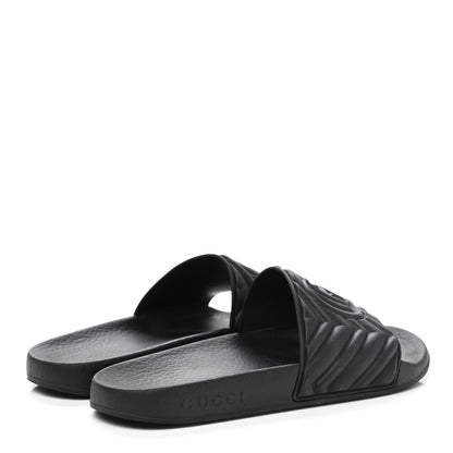 Gucci Rubber Matelasse Womens Slide Sandals 37 Black 4 of 10